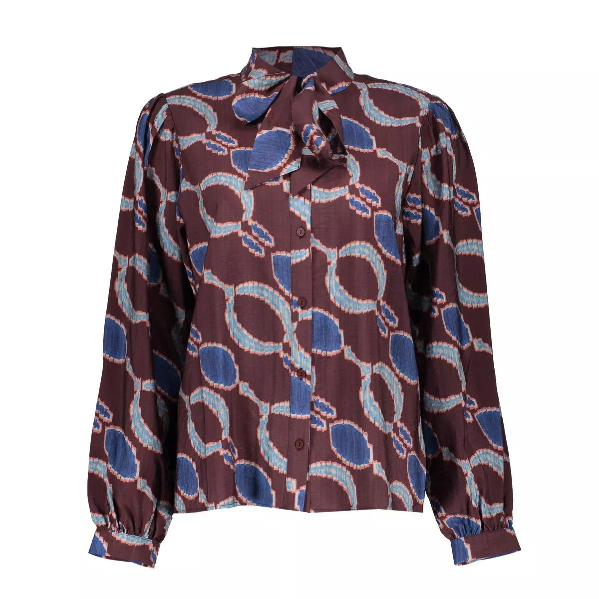 GEISHA-Blouse print-53618-20-470 Bordeaux blue-BORDEAUX