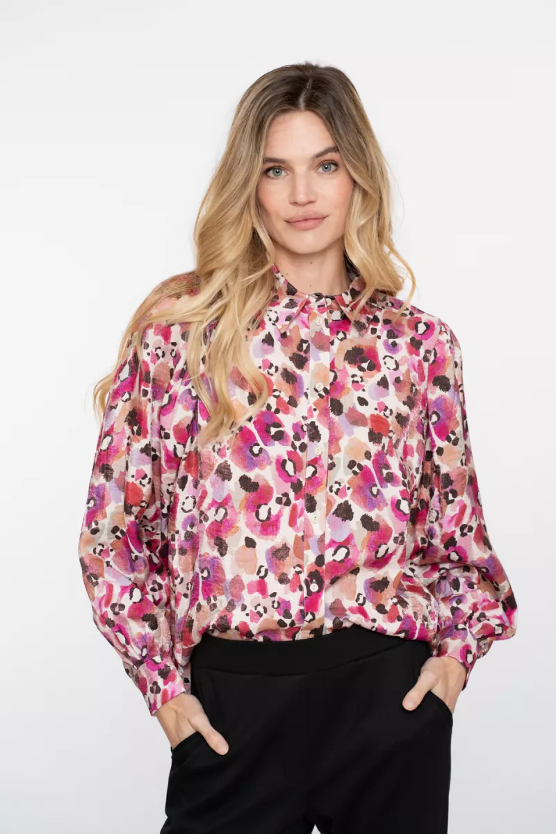 GEISHA-Blouse print-53620-20-420 Pink off white-ROSE