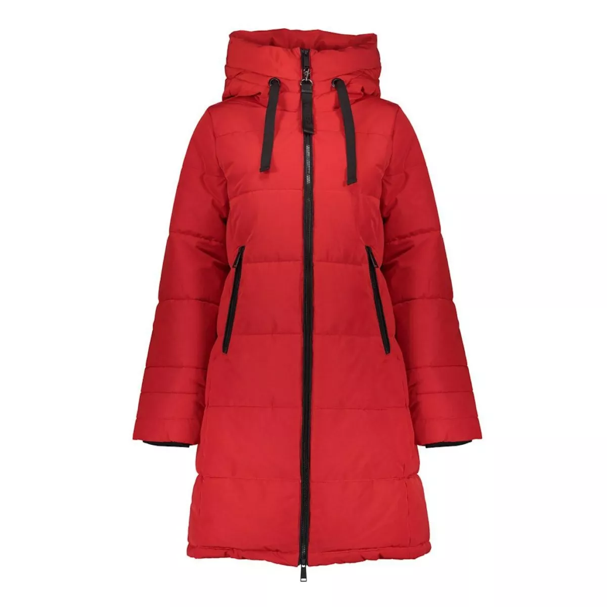 GEISHA-Jacket with hood mid long-58521-12-450 Red-ROOD