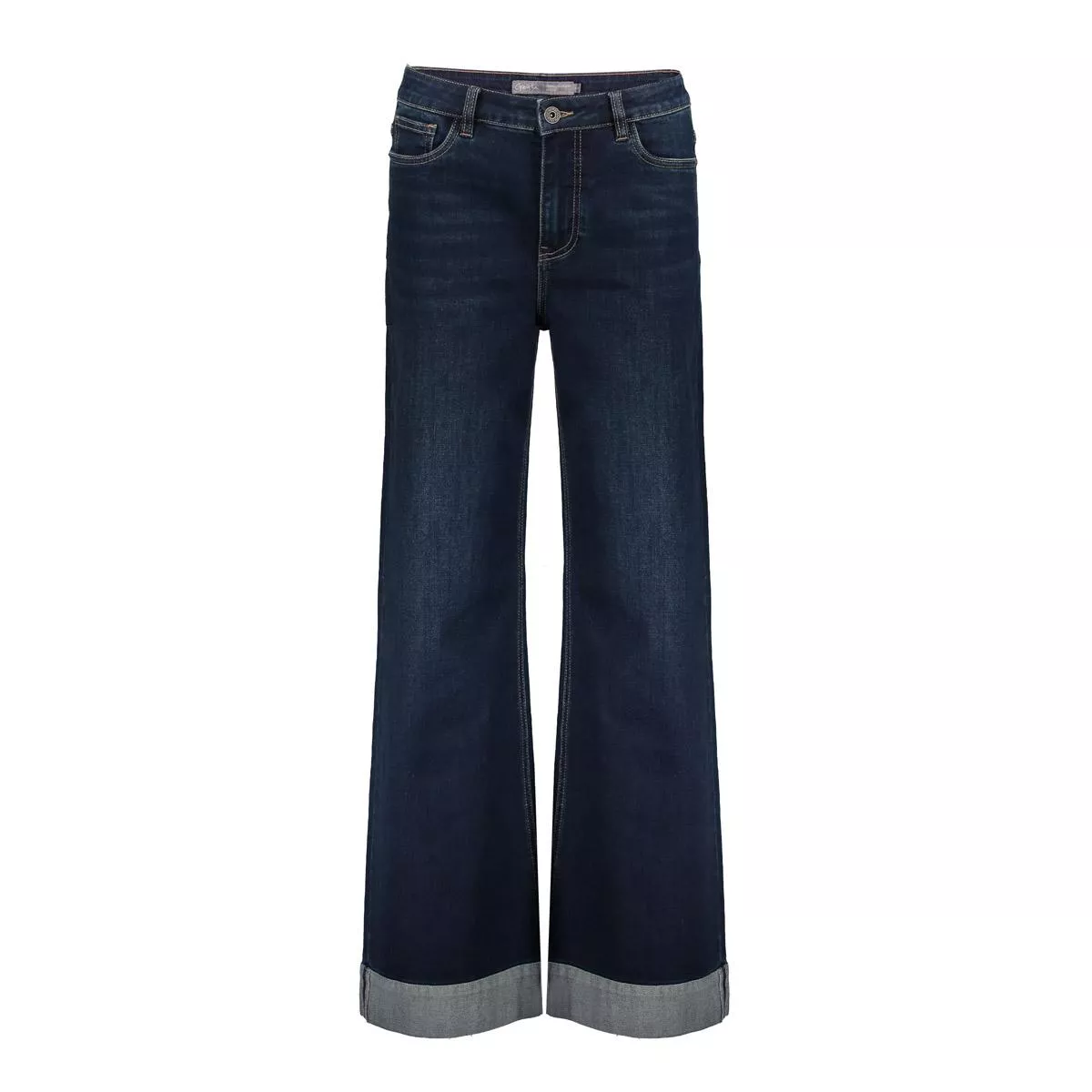 GEISHA-Jeans wide turn-up-51544-10-850 Black denim tinted-ZWART