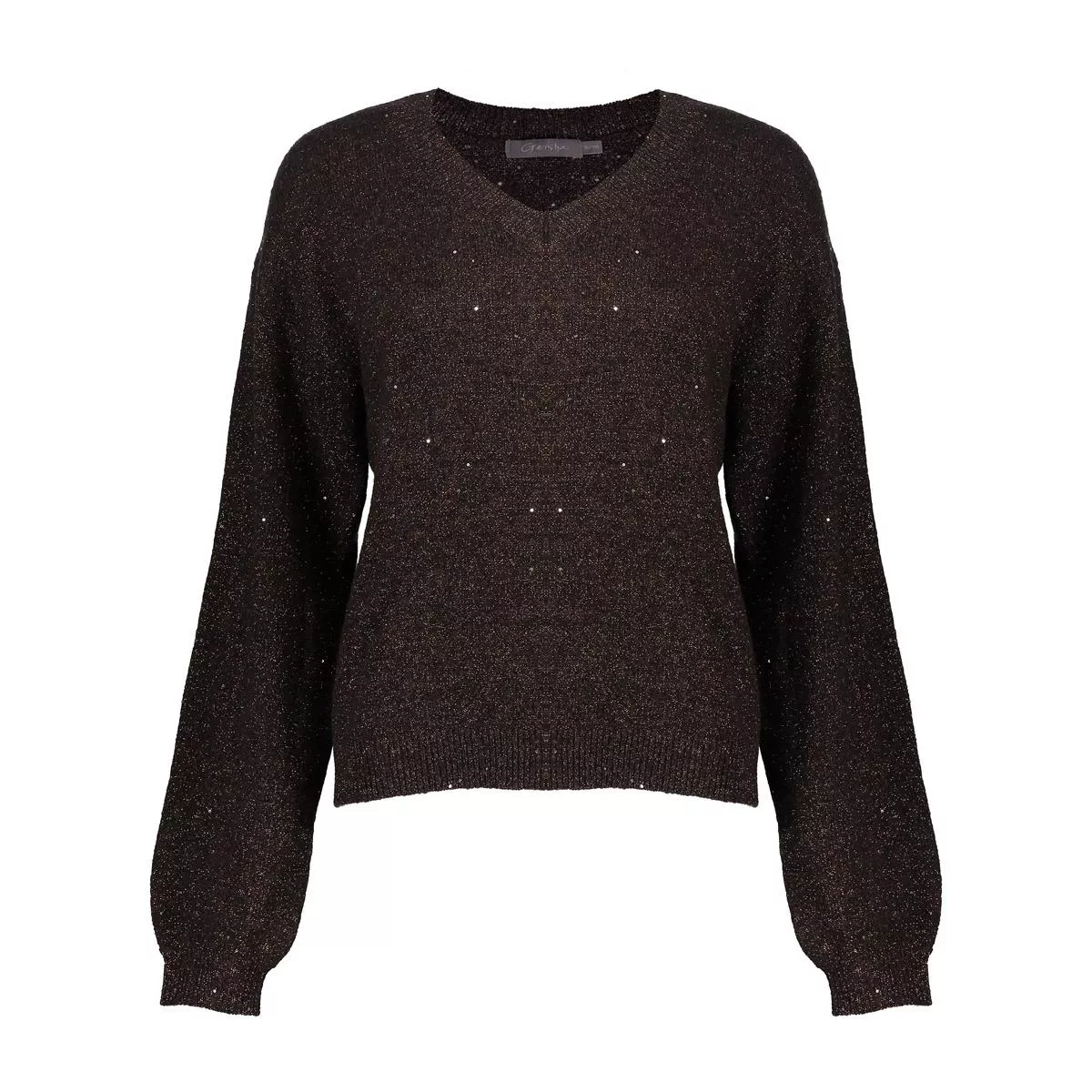 GEISHA-Pullover lurex and sequinces-54542-14-775 Brown copper-BRUIN