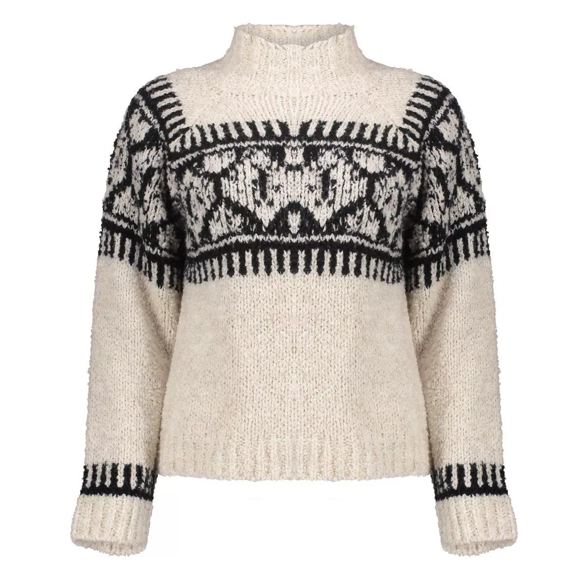 GEISHA-Pullover nordic-54581-70-720 Sand black-ZAND