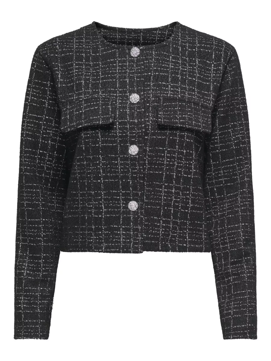 JDY-JDYDORIT L/S JACKET JRS-15356175-Black Checks-BLACK