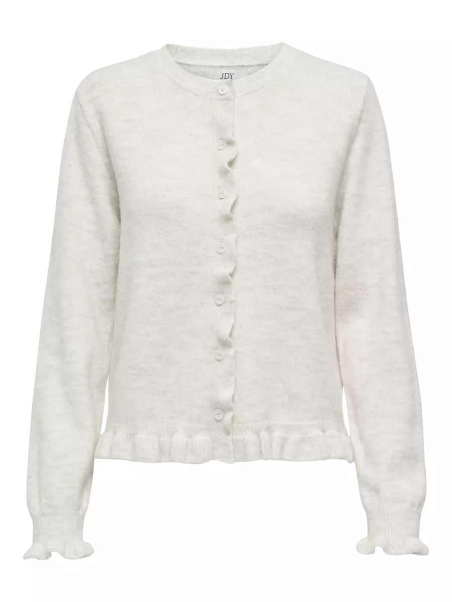 JDY-JDYLETTY L/S ON FRILL CARDIGAN KNT-15363485-Birch-CREME
