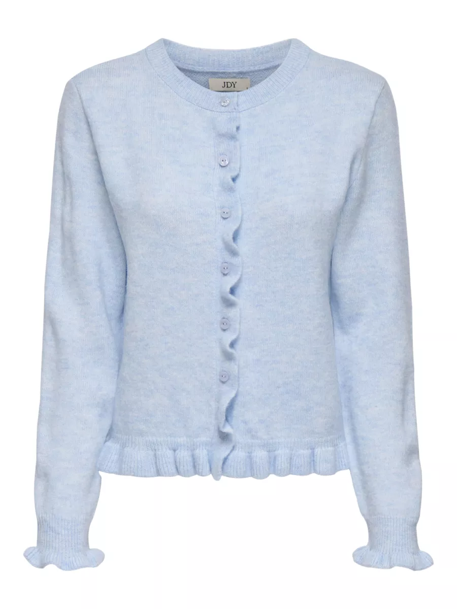 JDY-JDYLETTY L/S ON FRILL CARDIGAN KNT-15363485-Cashmere Blue-BLUE