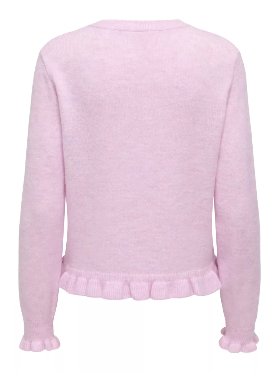 JDY-JDYLETTY L/S ON FRILL CARDIGAN KNT-15363485-Pink Lady-PINK