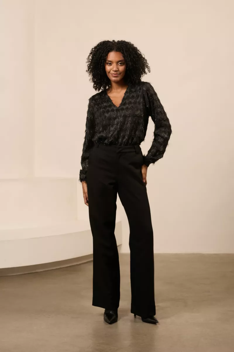 LOFTY MANNER--QK402 - Blouse Amara-600 black-BLACK