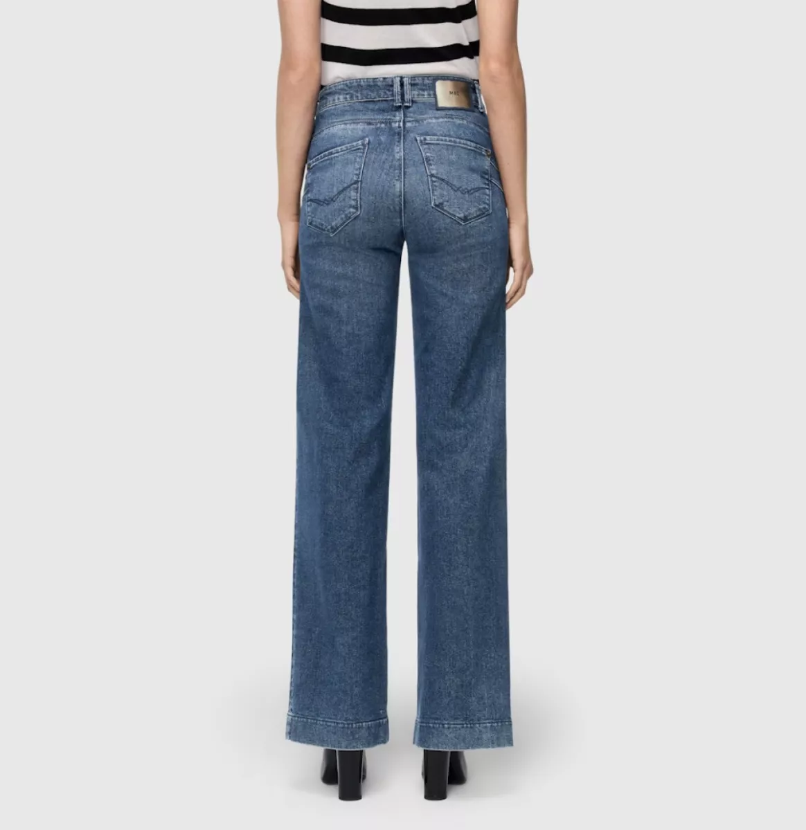 MAC-PALAZZO; 4; Trousers MAC Ladies-0361523391-D461 Classy midblue-BLAUW