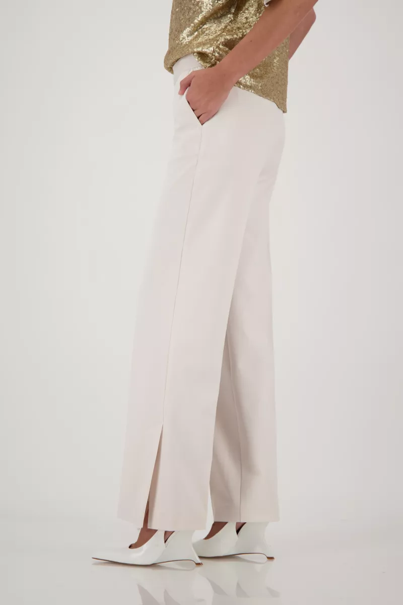 Monari-Straight leg trousers with crease-809030-134 Almond-BEIGE