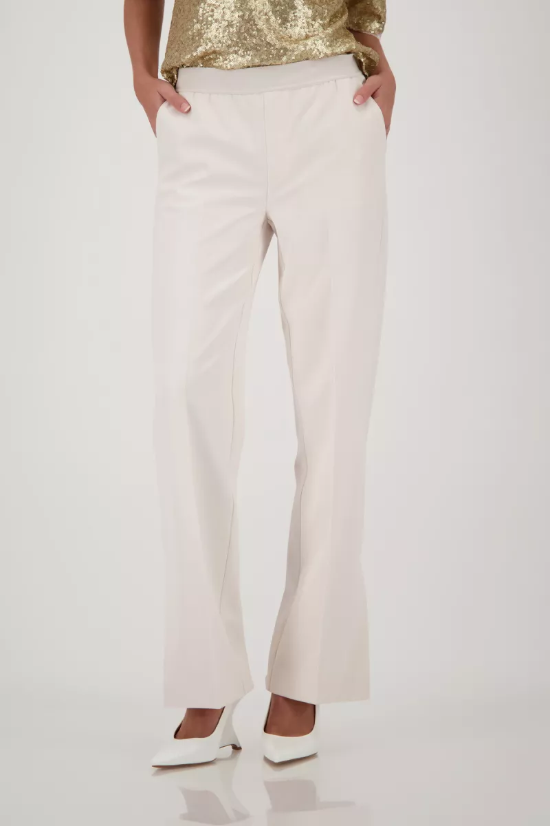 Monari-Straight leg trousers with crease-809030-134 Almond-BEIGE
