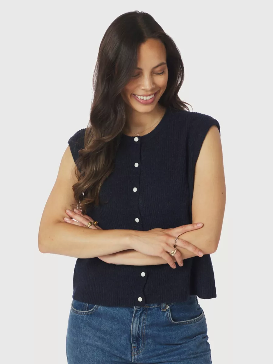 Neo Noir-Everest Knit Vest-164870-141 Navy-NAVY