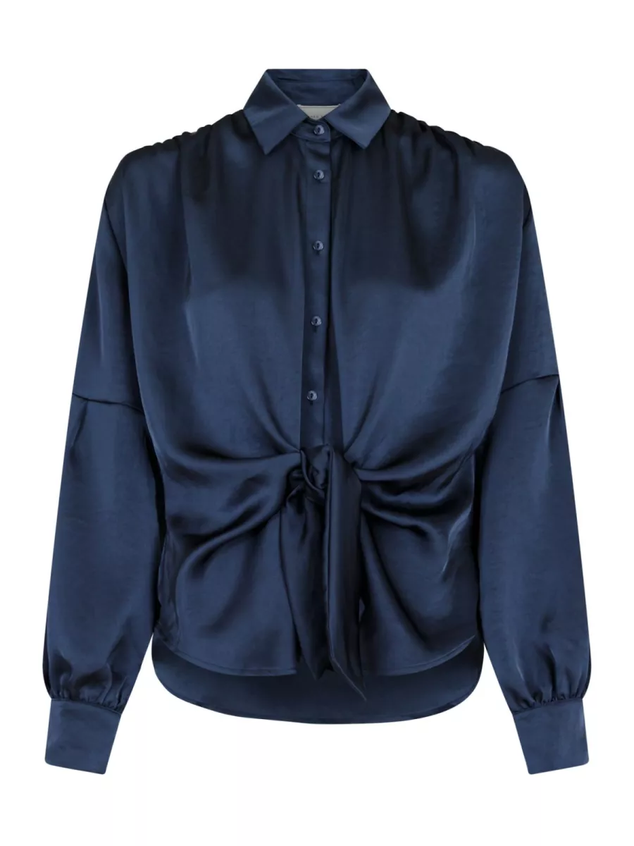 Neo Noir-Naja Satin Shirt-160801-678 Midnight Blue-BLUE