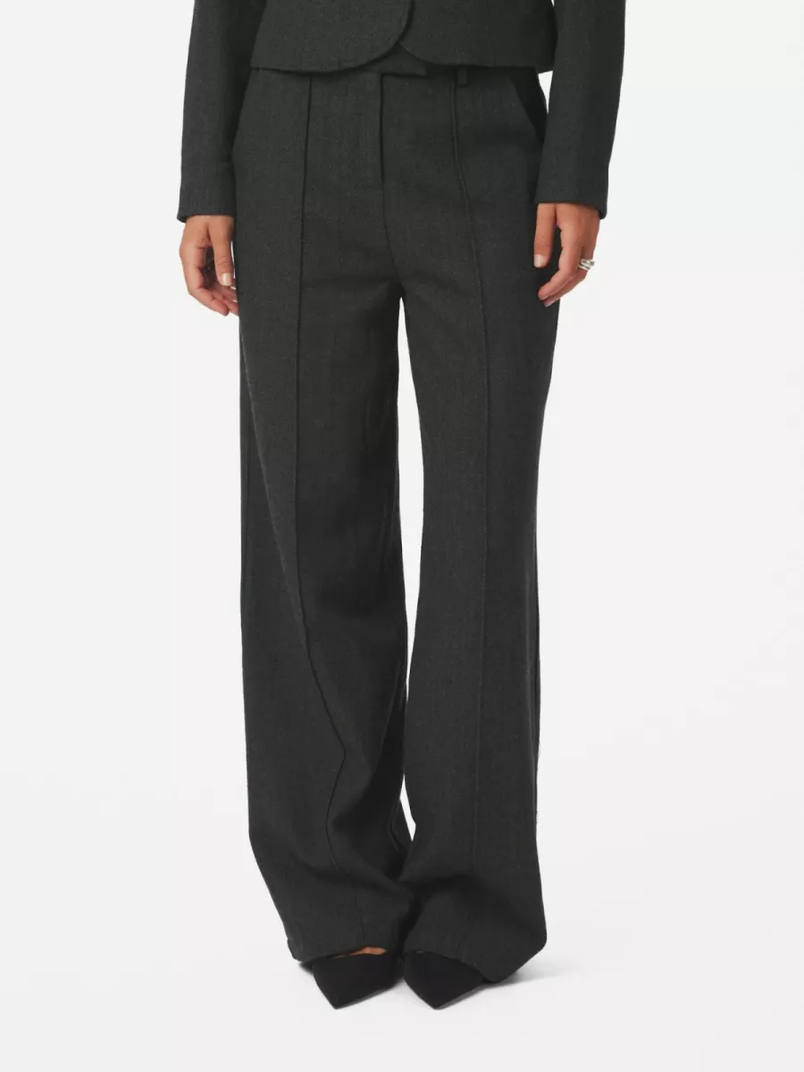 Neo Noir-Sury Herringbone Pants-166366-132 Antracite-ANTRACIET