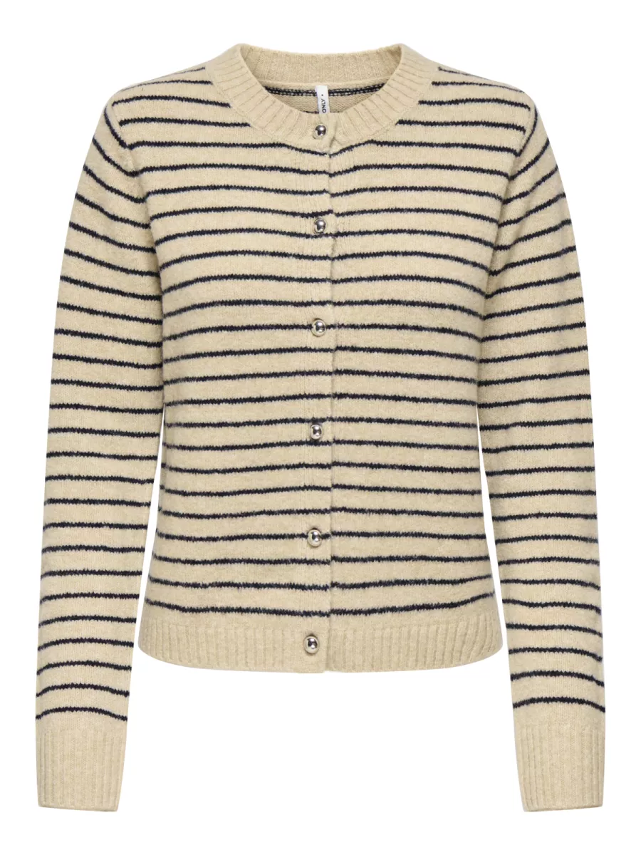ONLY-ONLCHESTER LIFE LS STRIPE CARDI CC-15361022-Humus-BRUIN