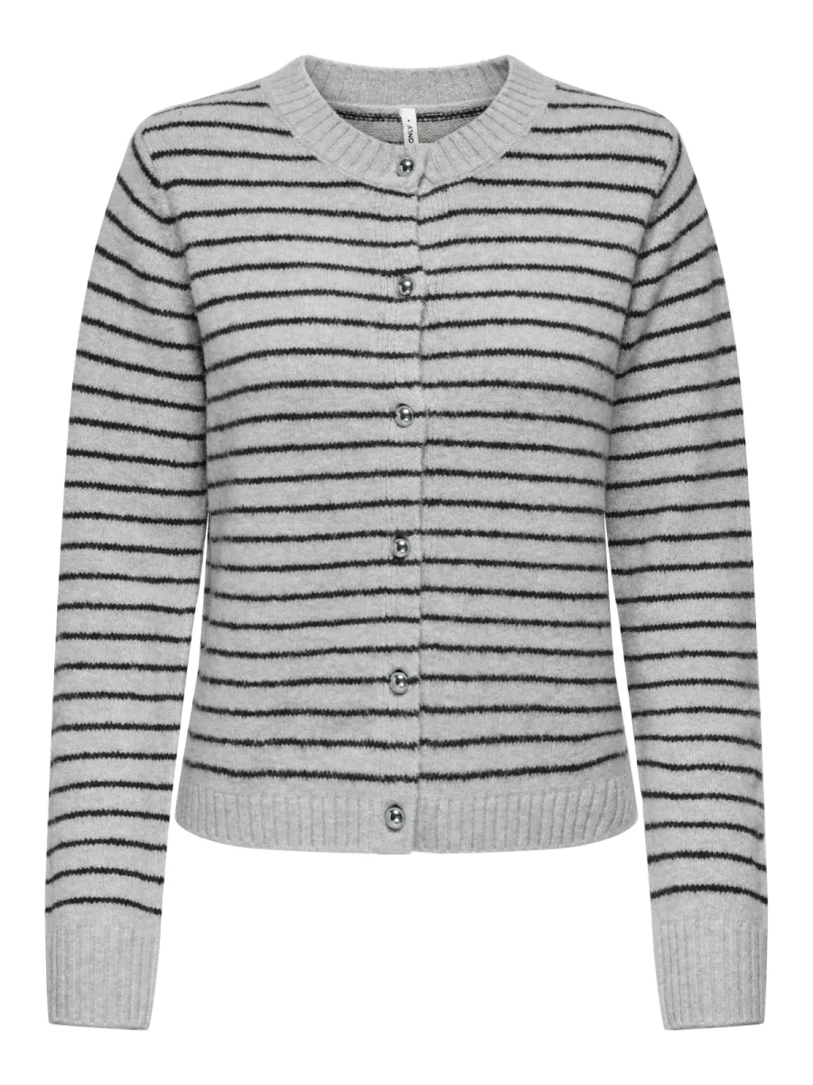 ONLY-ONLCHESTER LIFE LS STRIPE CARDI CC-15361022-Light Grey-LICHT-/PAREL GRIJS