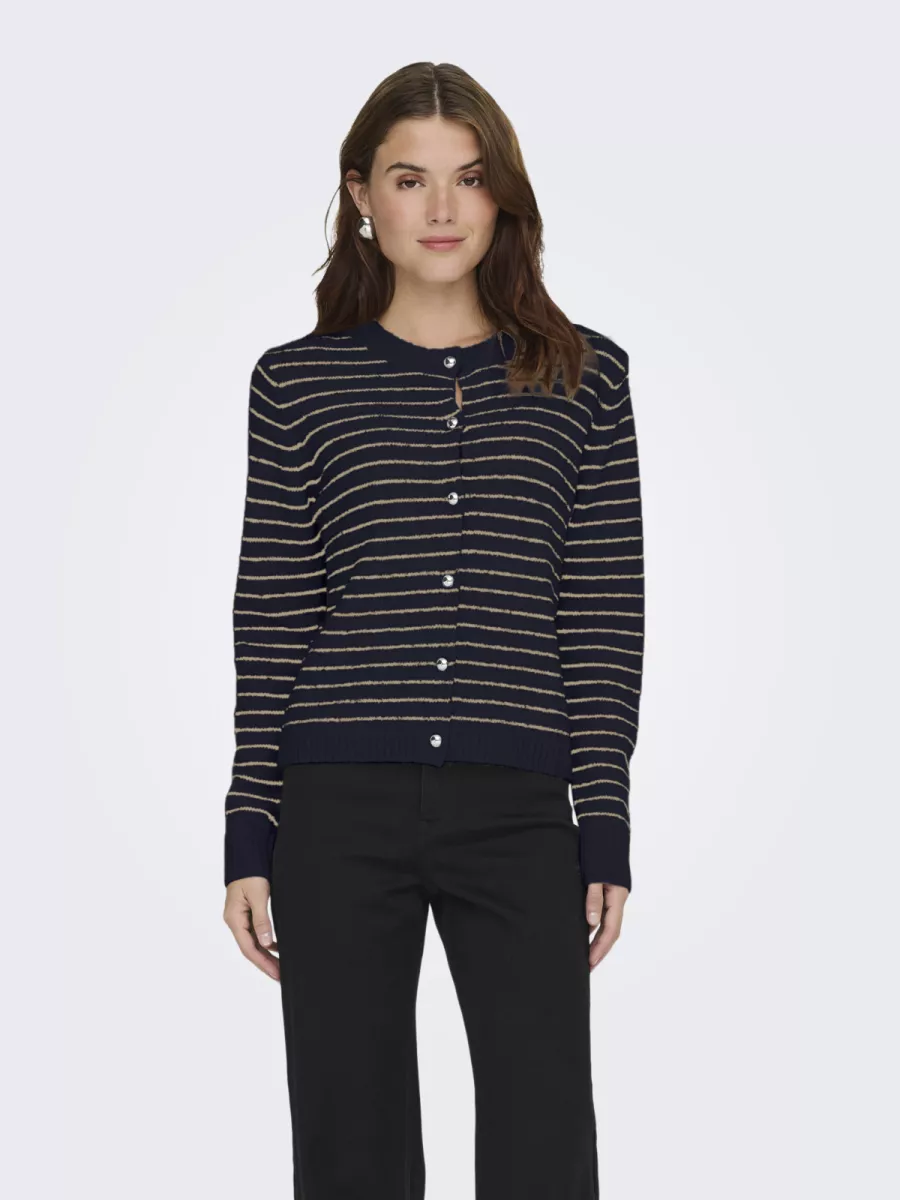 ONLY-ONLCHESTER LIFE LS STRIPE CARDI CC-15361022-Night Sky-NAVY