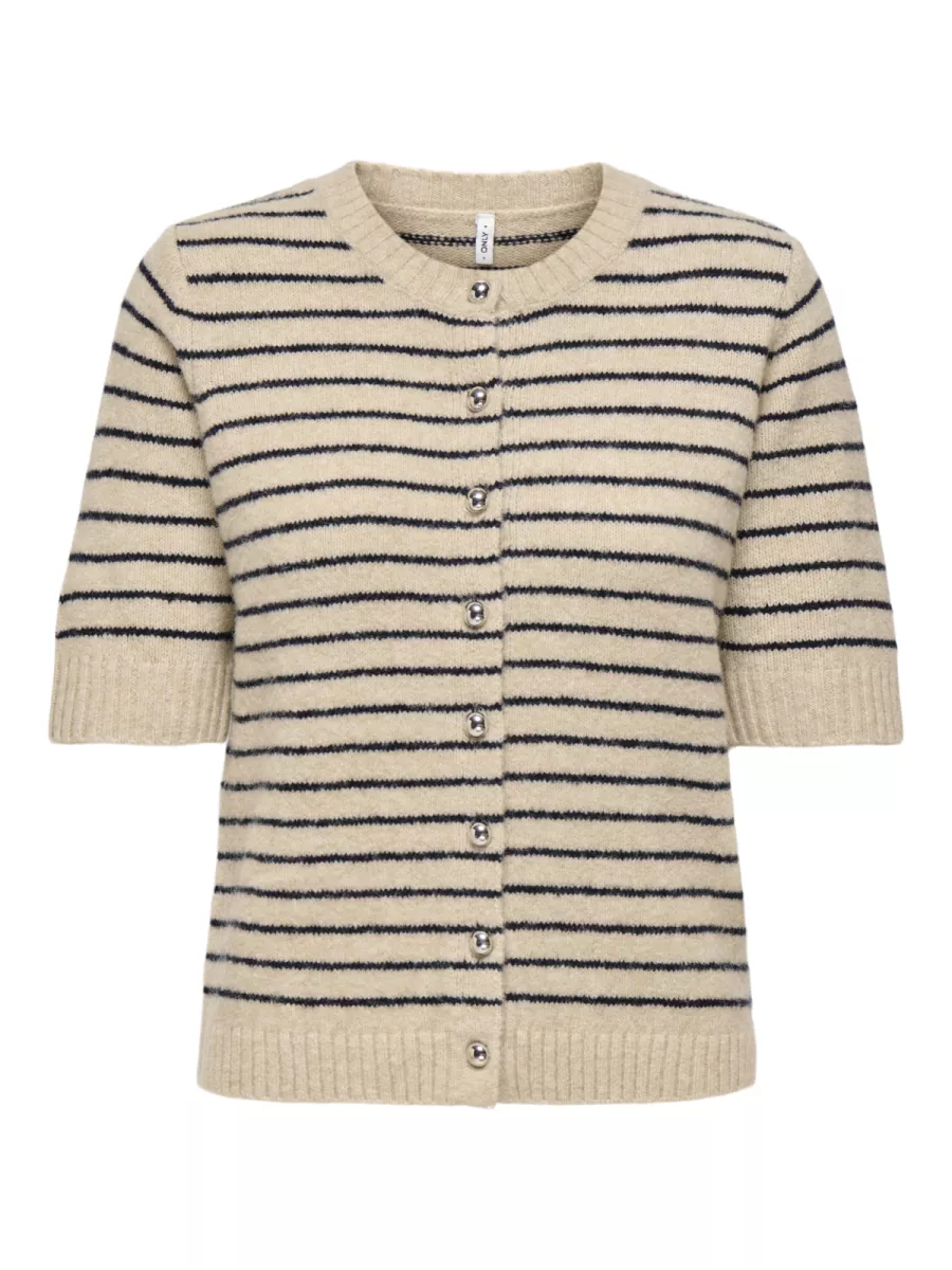 ONLY-ONLCHESTER LIFE SS STRIPE CARDI CC-15361025-Humus-BRUIN