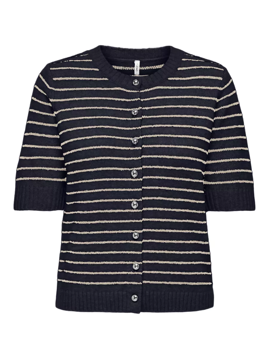ONLY-ONLCHESTER LIFE SS STRIPE CARDI CC-15361025-Night Sky Stripes-NAVY