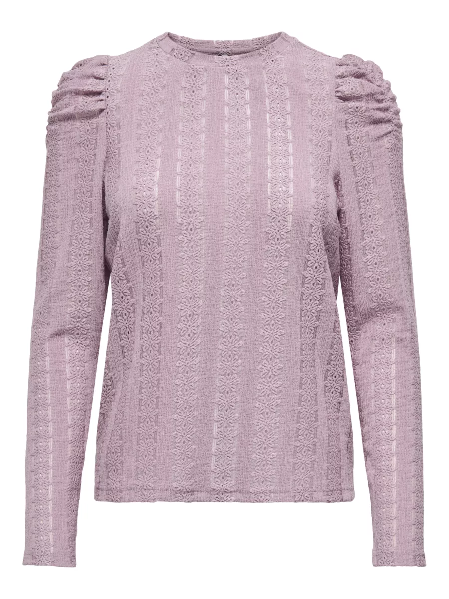 ONLY-ONLMELANIE L/S O-NECK TOP JRS-15365094-Rose Brown-ROSE