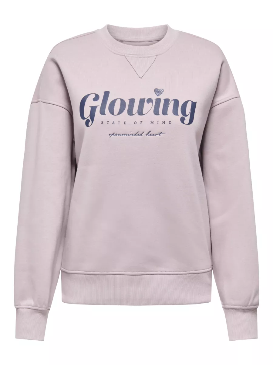 ONLY-ONLSOFIA L/S WORD O-NECK SWT-15329876-Burnished Lilac-LILA