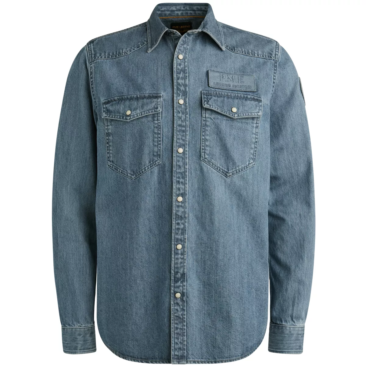 PME LEGEND-LONG SLEEVE SHIRT Indigo Denim-PSI2511248-DEB-DENIM