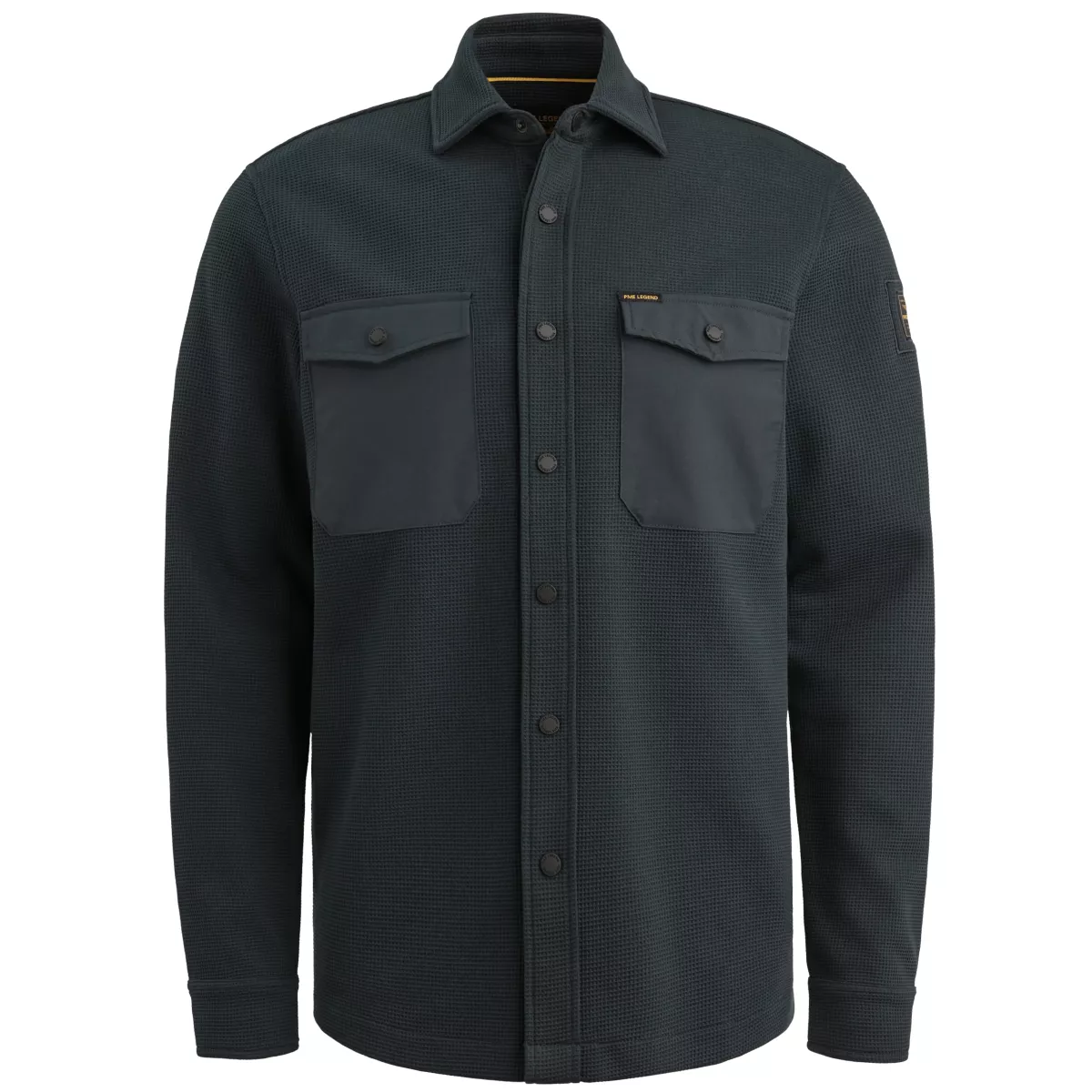 PME LEGEND-LONG SLEEVE SHIRT Waffle Jersey-PSI2511246-5282 Carbon-GRIJS
