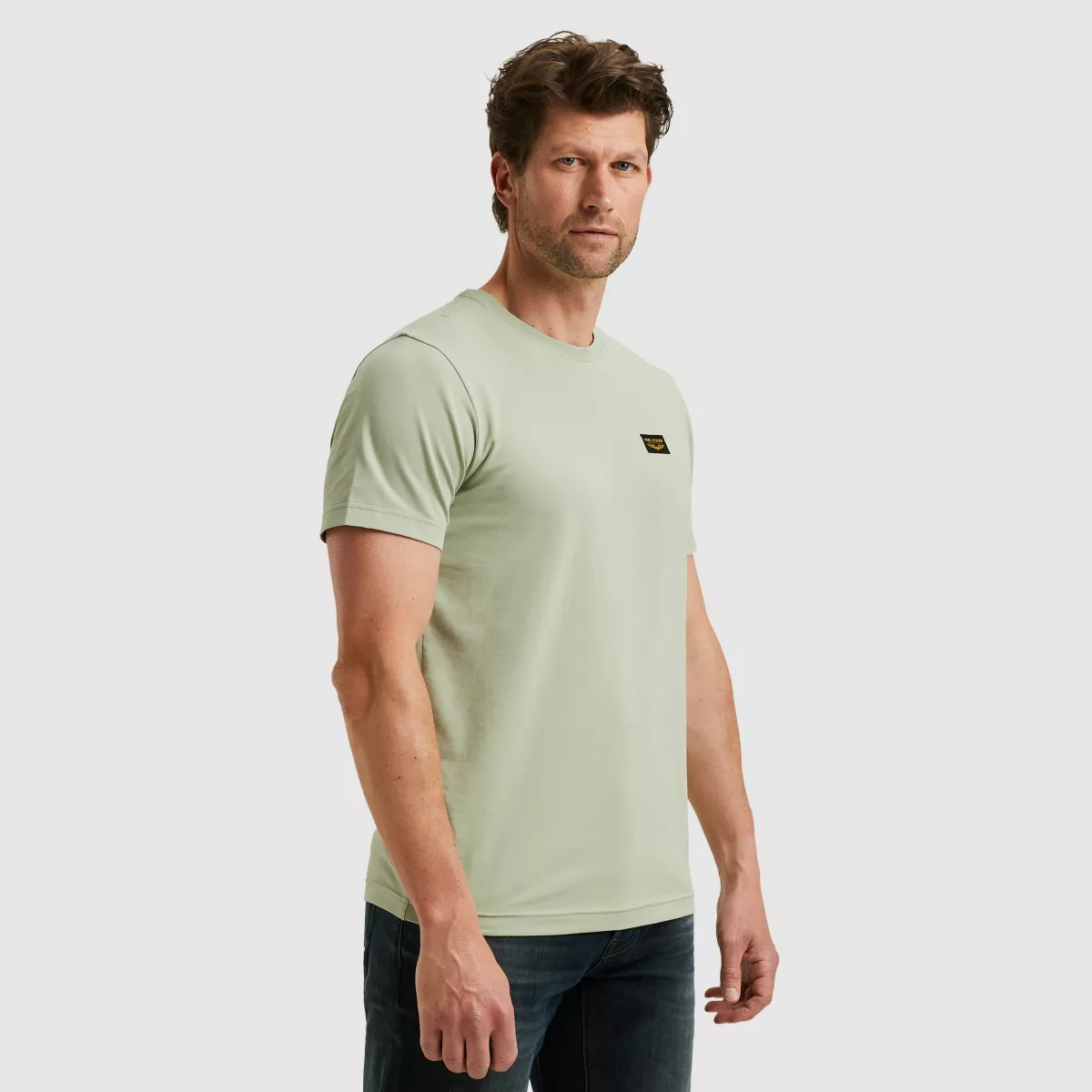 PME LEGEND-Short sleeve r-neck American Class-PTSS2511599-6163 Desert sage-GROEN