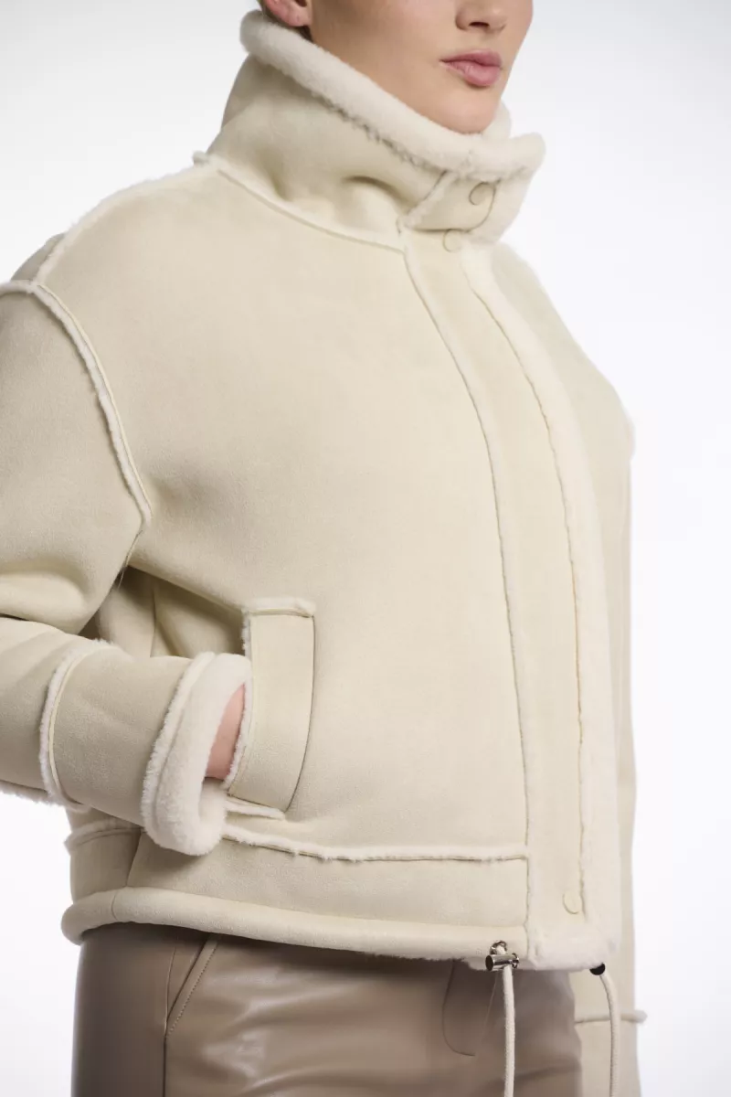 RINO & PELLE-Faux Suede Jacket With Fur Lining-Beck.7002511-Birch-CREME