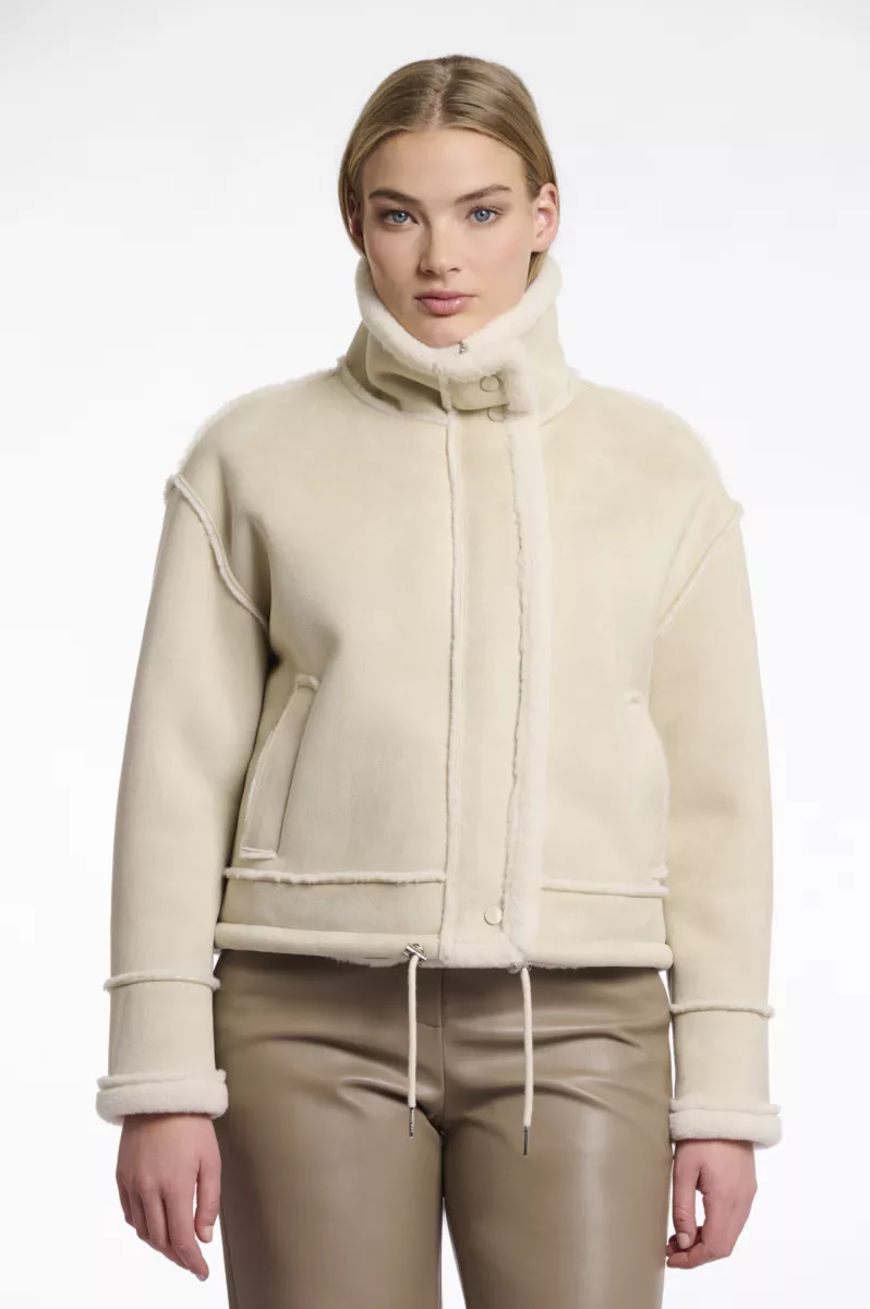 RINO & PELLE-Faux Suede Jacket With Fur Lining-Beck.7002511-Birch-CREME