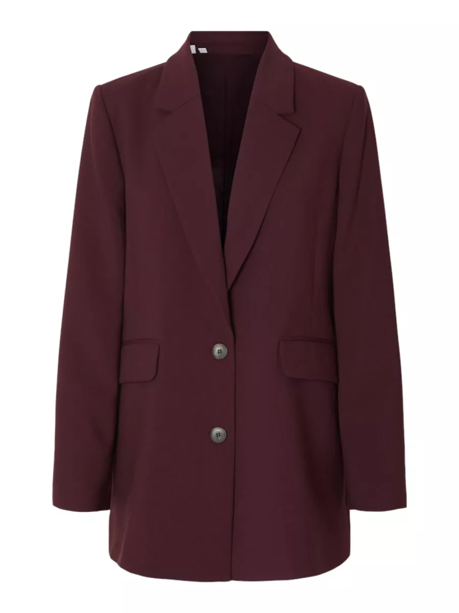 Selected Femme-SLFRITA LS RELAXED BLAZER MEL NOOS-16094205-Fig-BORDEAUX