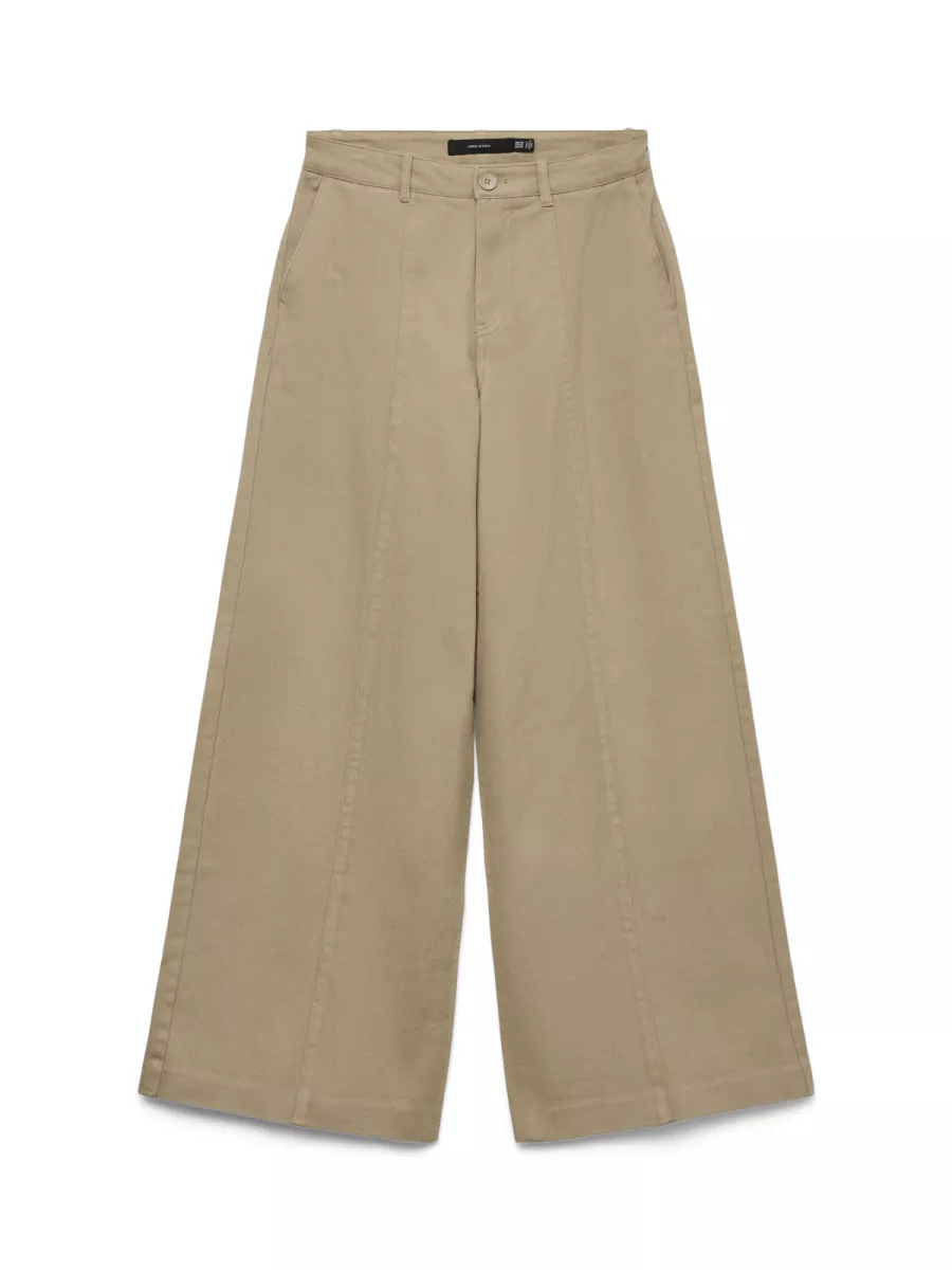 VERO MODA-VMMARLEY MW SUPER WIDE PANT-10338584-Silver Mink-KIT