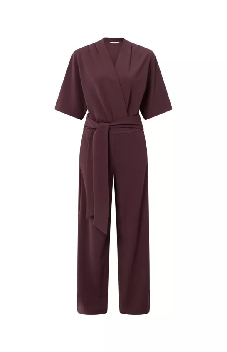 YAYA-Jumpsuit with short sleeves; Polyester/Elastane; 91619-01-349023-511-91619-PAARS