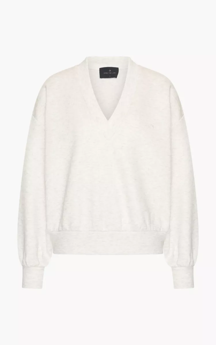 Aimee The Label-Sweater-Blossom-Grey Melee-GRIJS MELEE