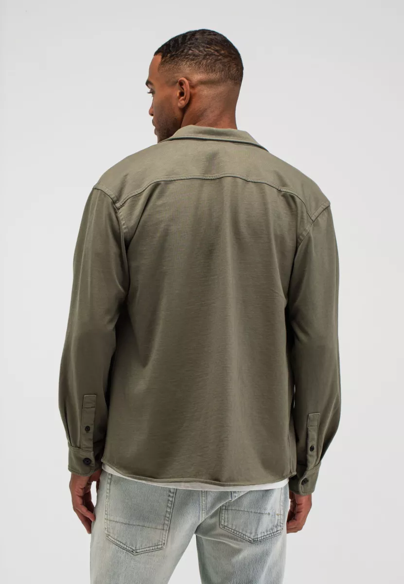 BUTCHER OF BLUE-Phil jersey overshirt-M2613043-708 dk. granite green-GROEN