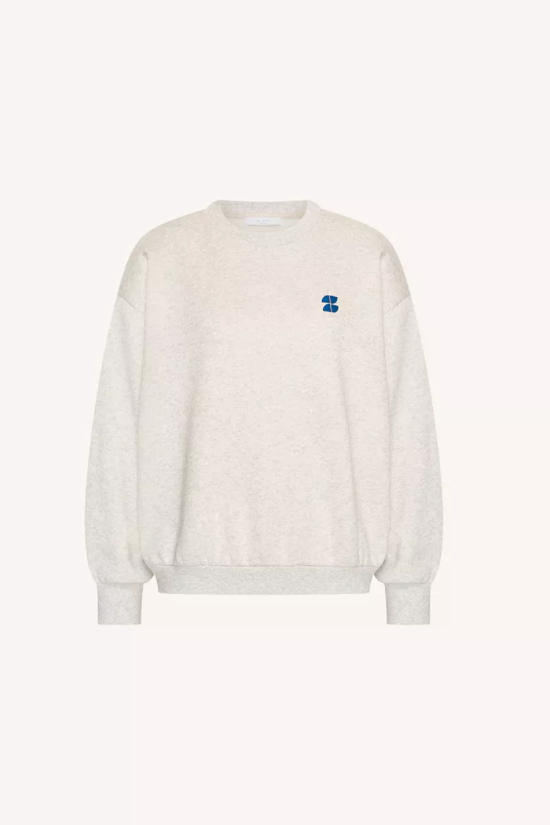 By-bar-Bibi Melange Lucky everday Sweater-26218902-815 Light Grey Melee-GRIJS MELEE