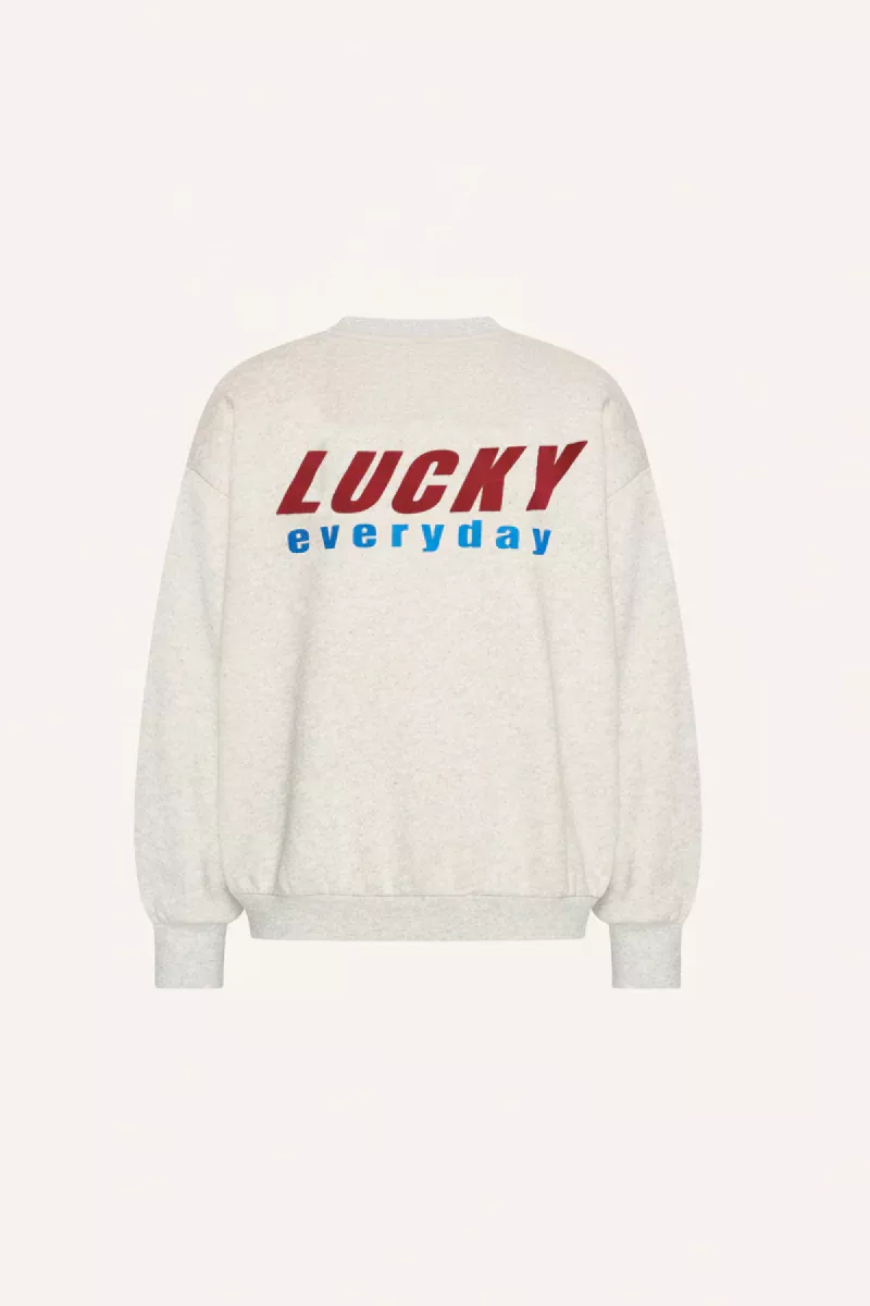 By-bar-Bibi Melange Lucky everday Sweater-26218902-815 Light Grey Melee-GRIJS MELEE