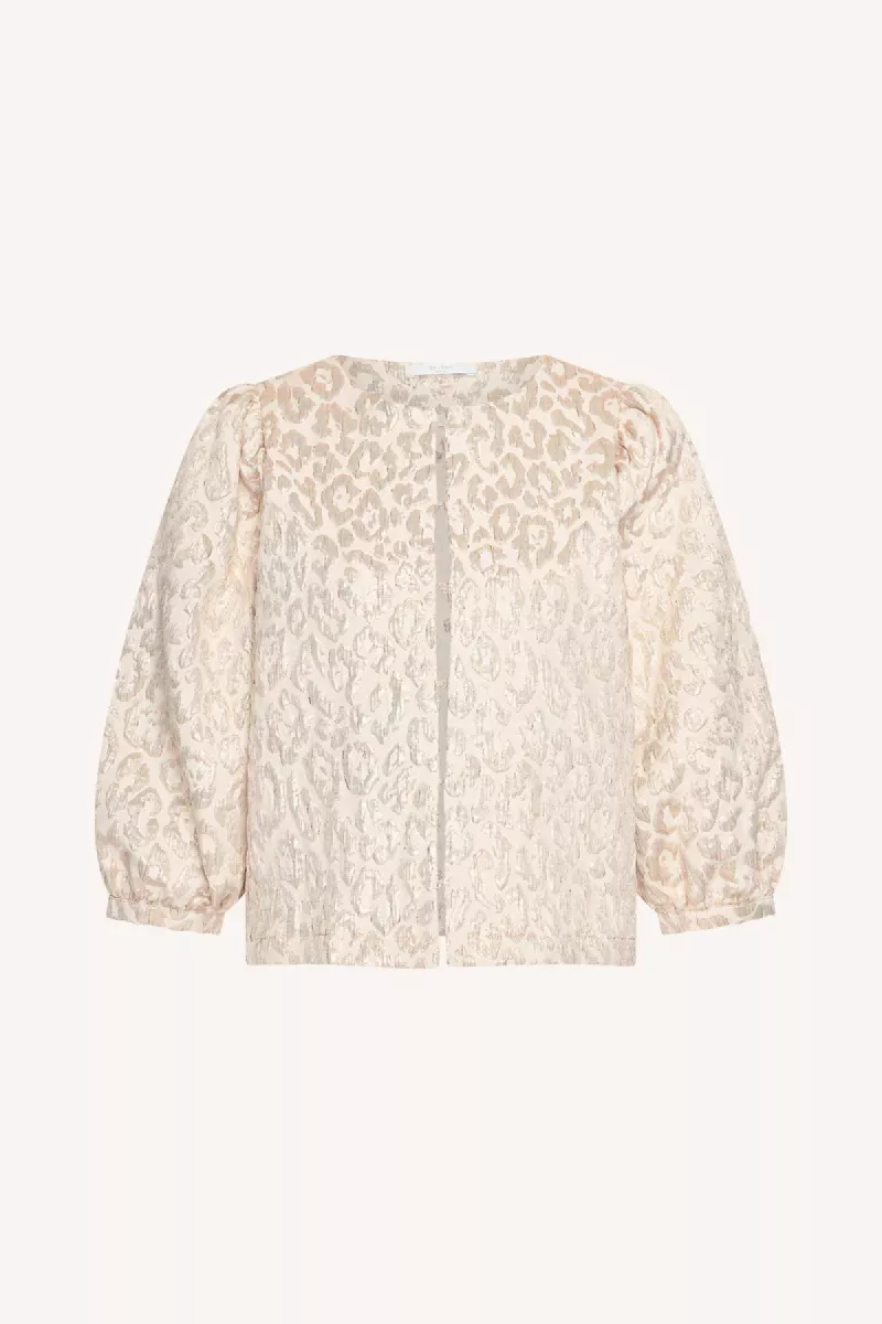 By-bar-Mauri Sparkle Cheetah Blouse-26112060-245 Champagne-CHAMPAGNE