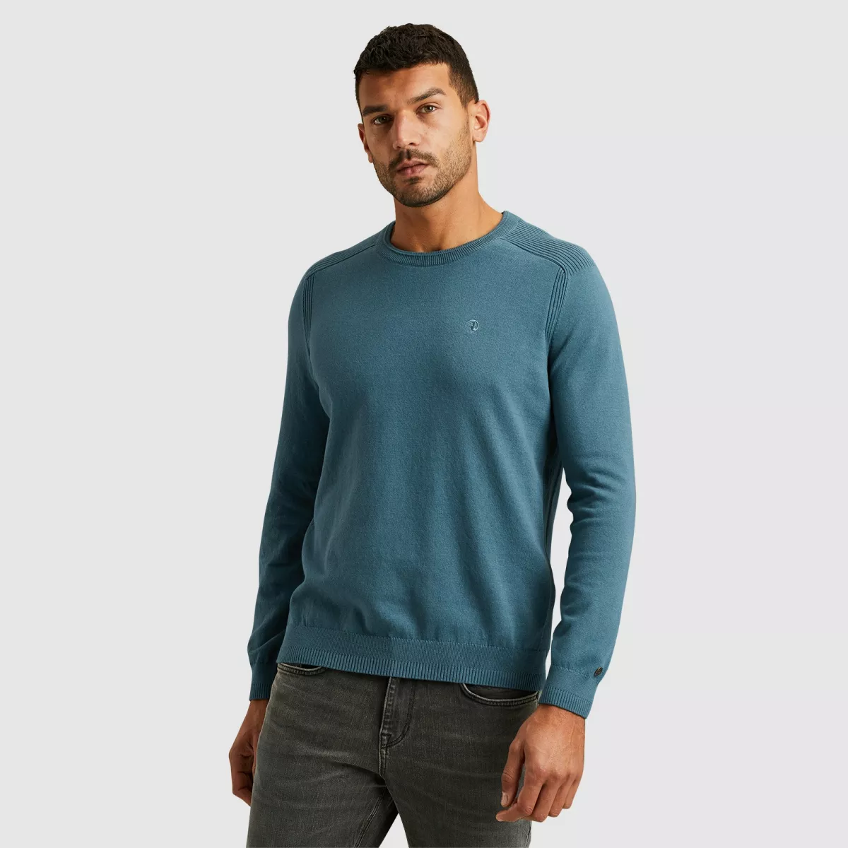 CAST IRON-Crewneck cotton stretch-CKW2411352-5413 Bluefin-BLUE