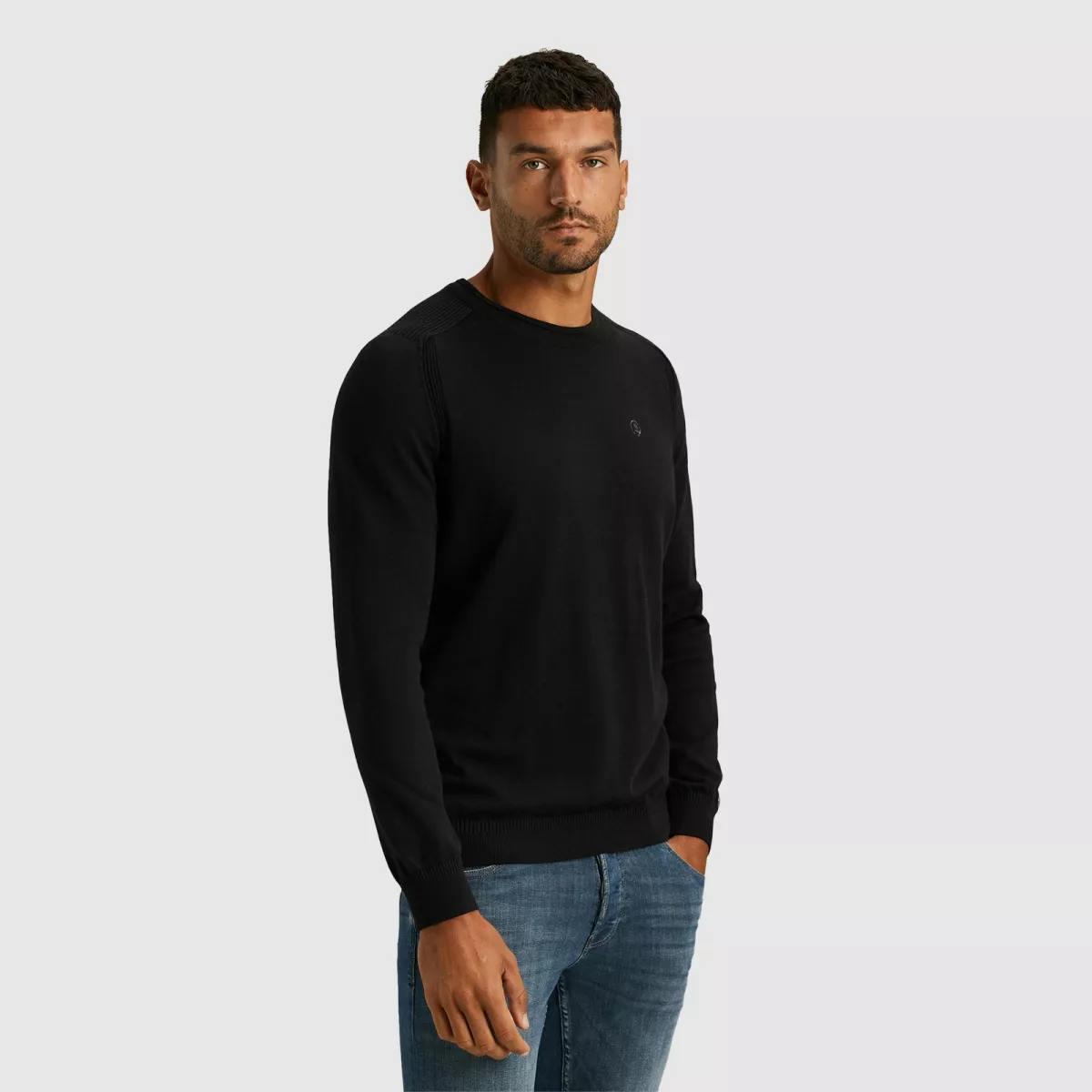 cast-iron-crewneck-essential-cotton-stretch-ckw2408300-999-black-black-2 CAST IRON-Crewneck essential cotton stretch-CKW2408300-999 Black-BLACK