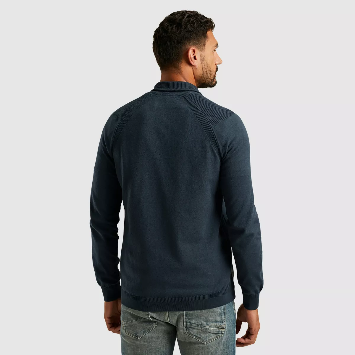 cast-iron-half-zip-collar-essential-cotton-s-ckw2408304-5442-sea-storm-blauw-3 CAST IRON-Half zip collar essential cotton s-CKW2408304-5442 Sea storm-BLAUW