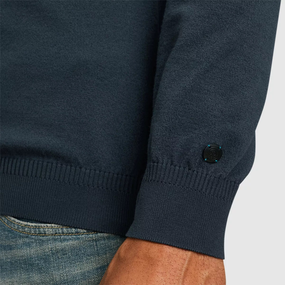 cast-iron-half-zip-collar-essential-cotton-s-ckw2408304-5442-sea-storm-blauw-5 CAST IRON-Half zip collar essential cotton s-CKW2408304-5442 Sea storm-BLAUW