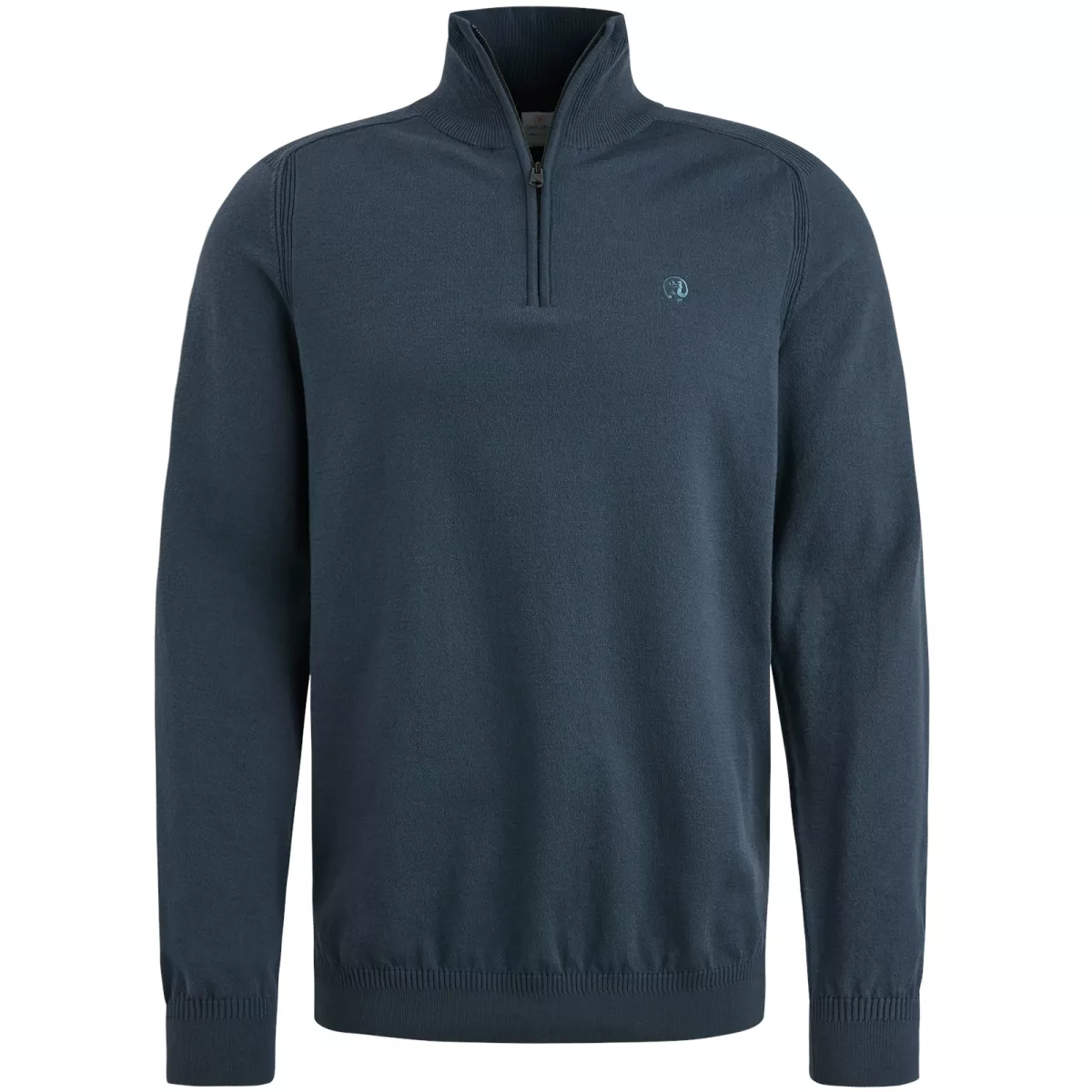 CAST IRON-Half zip collar essential cotton s-CKW2408304-5442 Sea storm-BLAUW