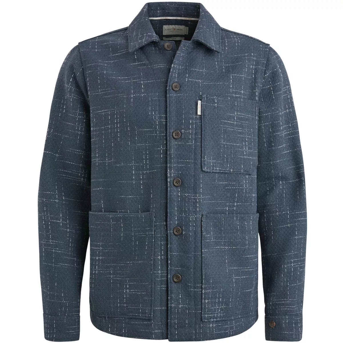 CAST IRON-Long Sleeve Shirt YD Semi Solid Re-CSI2411278-5442 Sea storm-BLAUW