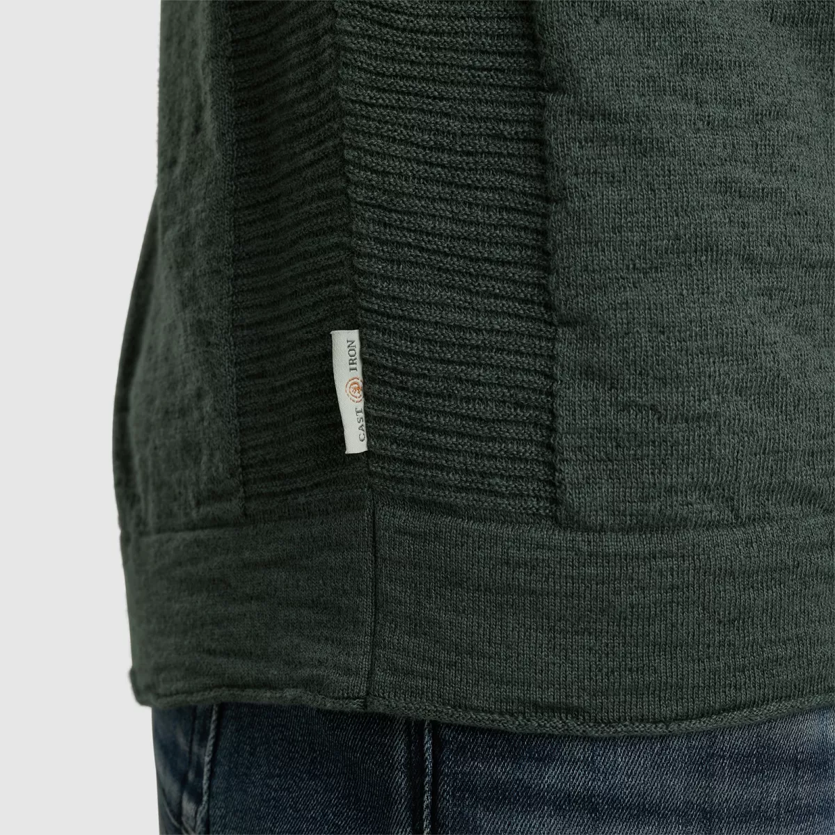 cast-iron-roll-neck-cotton-heather-ckw2409322-6026-urban-chic-donker-groen-6 CAST IRON-Roll neck cotton heather-CKW2409322-6026 Urban chic-DONKER GROEN