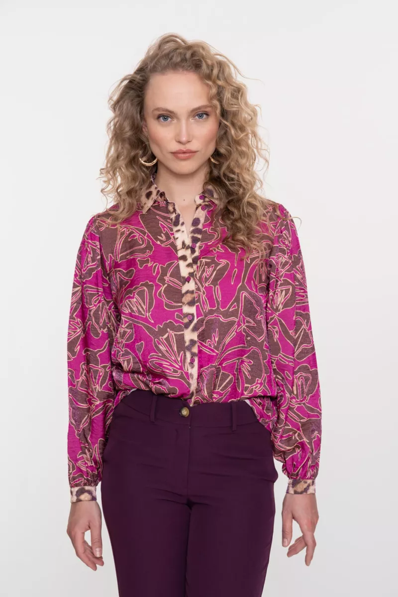 GEISHA-Blouse-53937-20-765 Mocca fuchsia-MOKKA