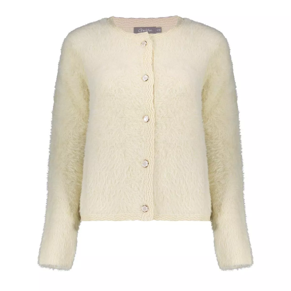 GEISHA-Cardigan hairy-54807-10-010 Off white-OFF WHITE