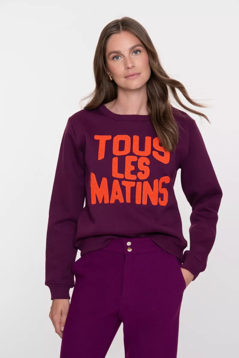 GEISHA-Sweater tous les matins-52891-24-380 Purple orange-PAARS