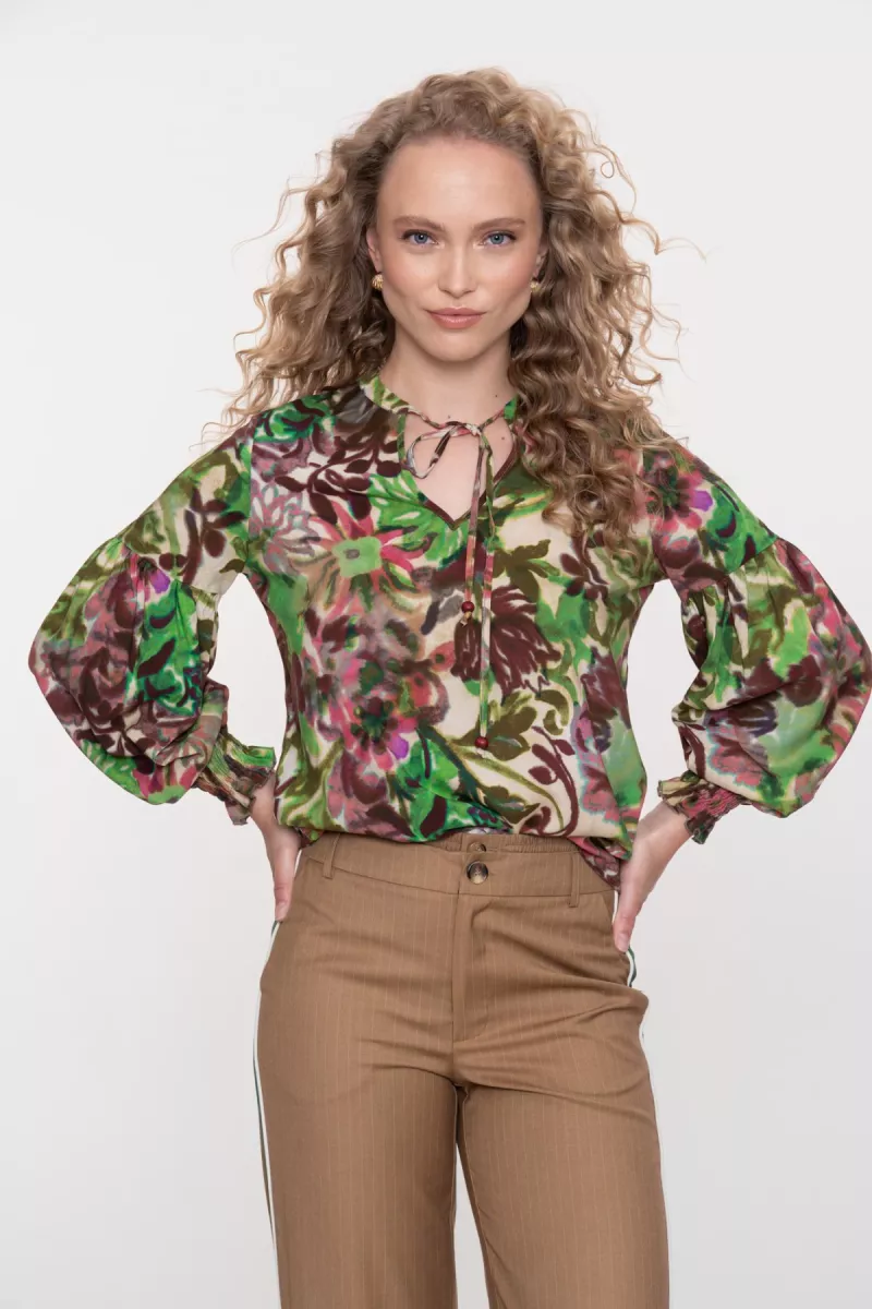 GEISHA-Top-53958-20-480 Burgundy green pink-BORDEAUX