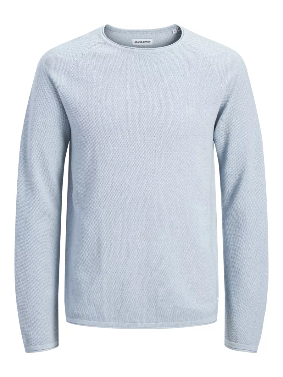 JACK & JONES-JJEHILL KNIT CREW NECK NOOS-12157321-Celestial blue-BLUE