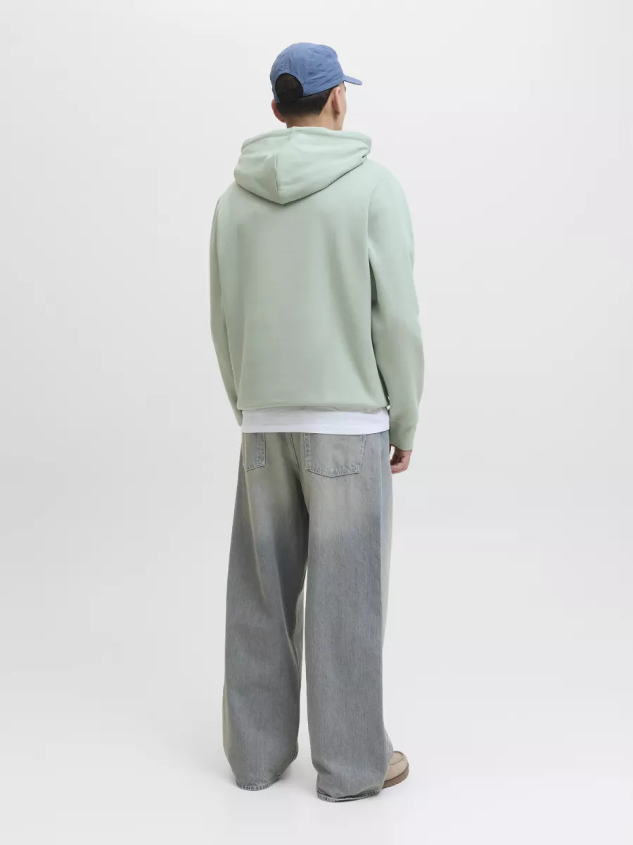 JACK & JONES-JJHAYATO SWEAT HOOD BTS LN-12278614-Iceberg green-GROEN